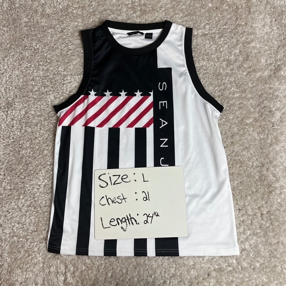 Sean John MCM Tank Top Mens Size L American Flag Sleeveless Athletic Colorblock - Picture 3 of 4